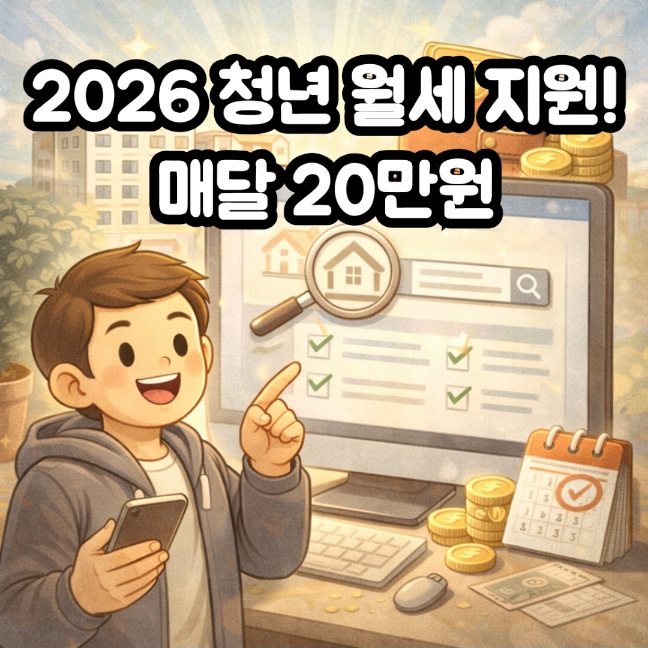 2026년 청년 월세 특별지원 신청 방법과 대상 자격 요건을 설명하는 대표 이미지
