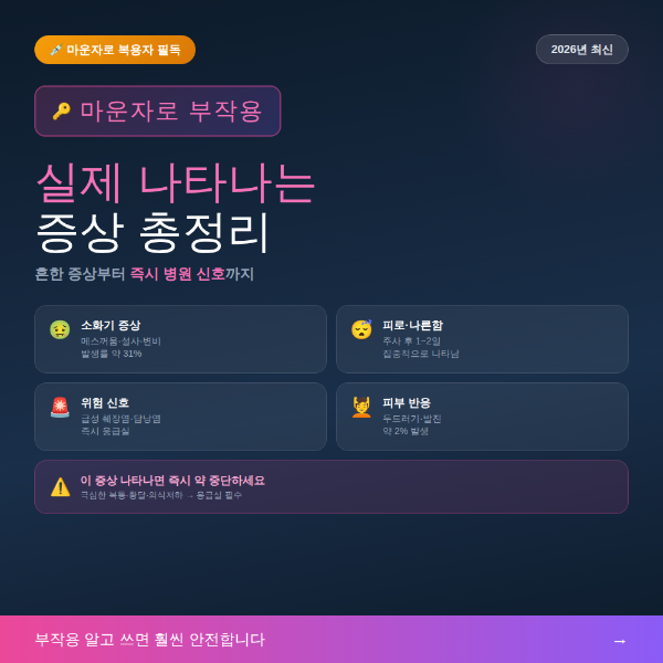 마운자로 부작용 증상 총정리 2026